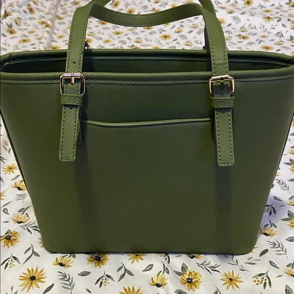 Valentino Orlandi Olive Green Tote with Pouch - Picture 7 of 11
